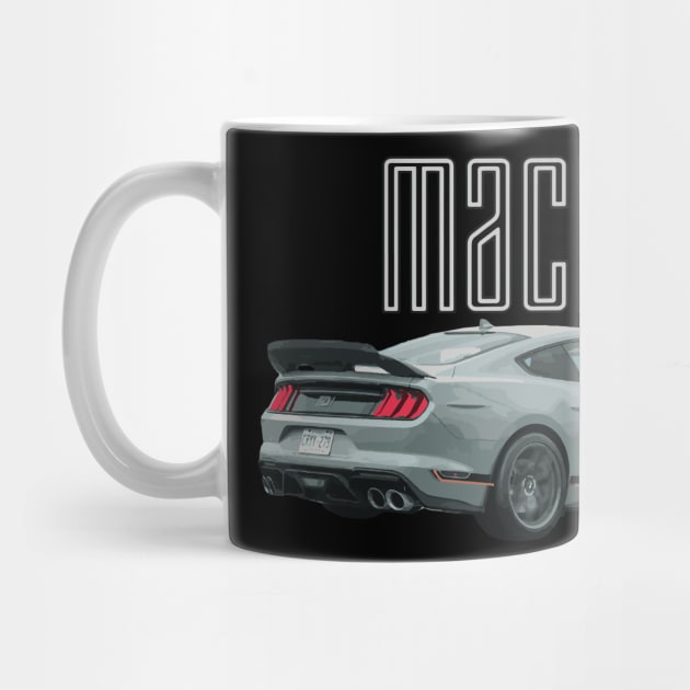 MACH 1 Mustang GT 5.0L V8 Performance Car Fighter Jet Gray Rear by cowtown_cowboy